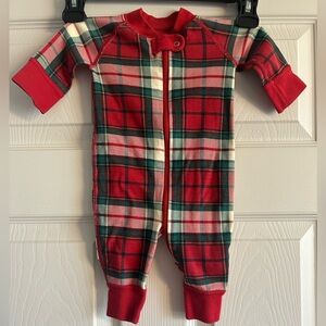 Hanna Andersson Red Holiday Plaid HannaJams Baby Sleeper 0-3M